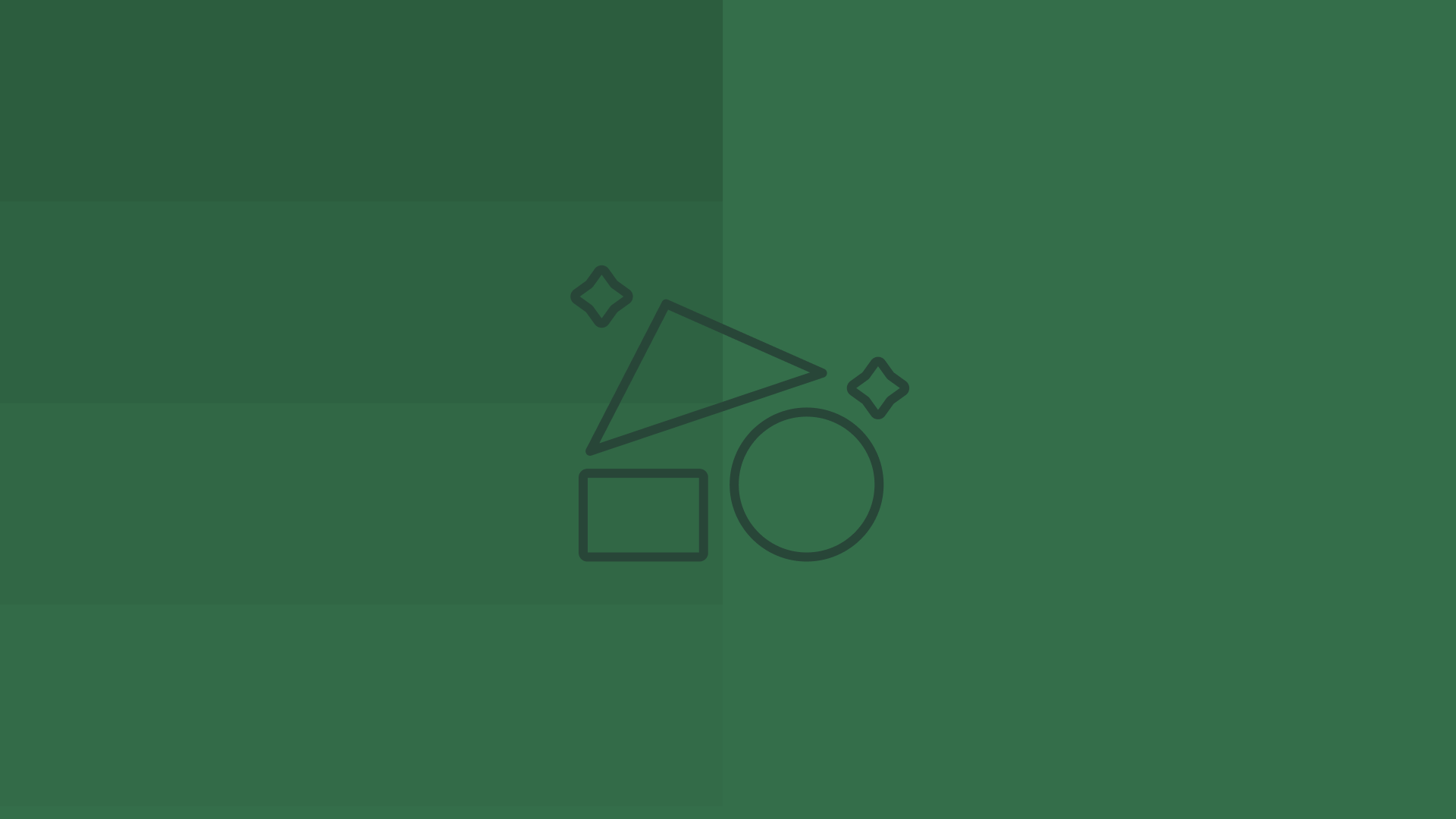 Building blocks icon with a dark green geometric background