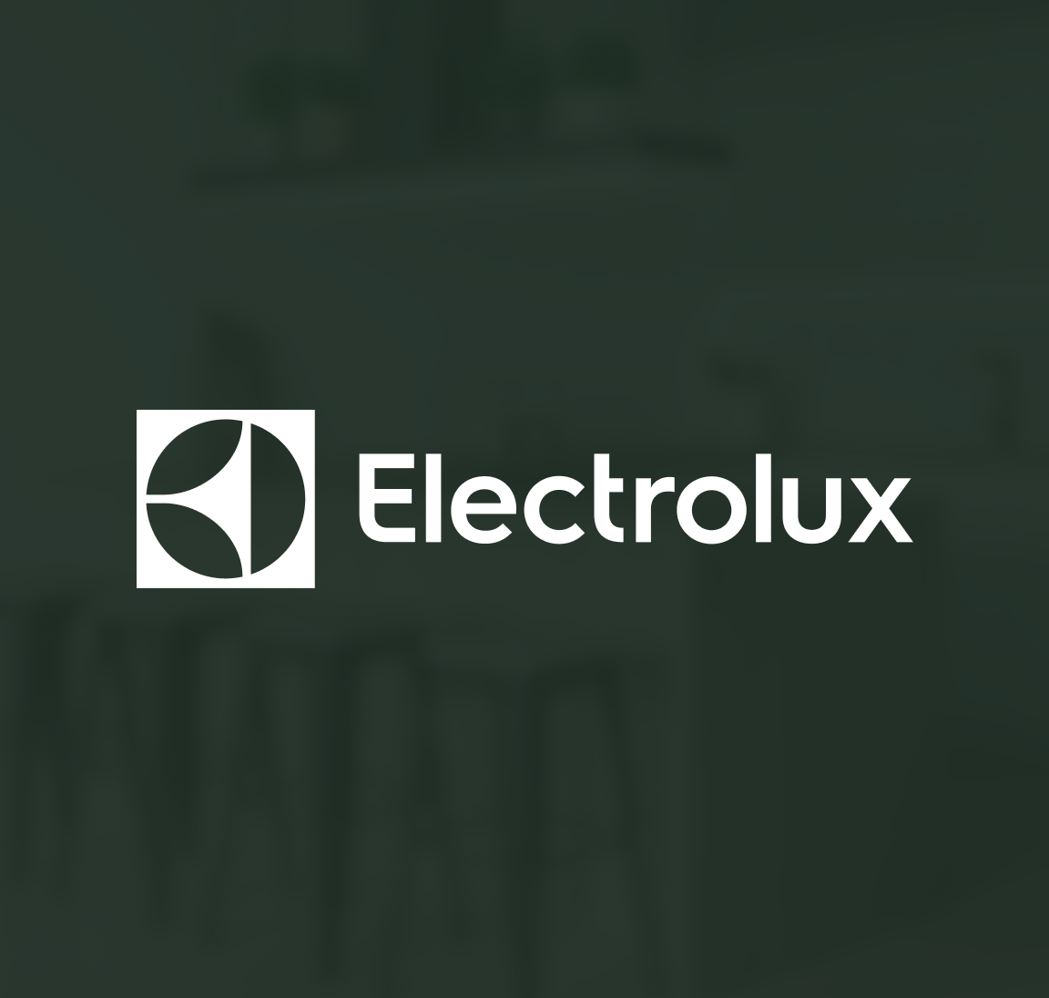 Electrolux logo over a blurred image of a kitchen