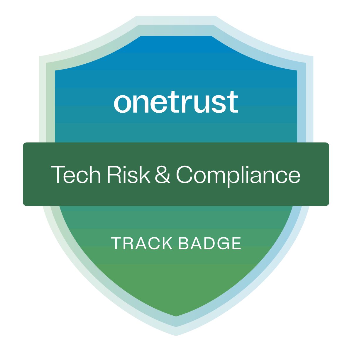 Badge icon that reads: "OneTrust Tech Risk & Compliance Track Badge"
